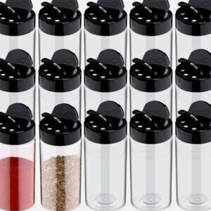 Lightweight 39-Pack Clear Spice Jars - Shatterproof 3.5oz Containers with Lids